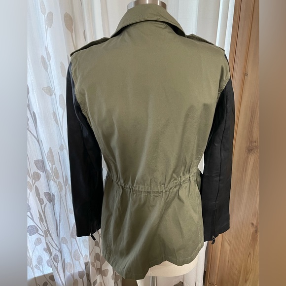 Zara utility jacket with genuine leather sleeves - Picture 2 of 5